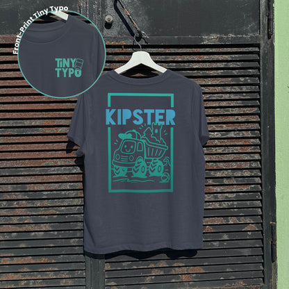 Kipster Kipplaster Bio-T-Shirt – handbedruckt, nachhaltig, kurz und gut, anthrazit, Tiny Typo
