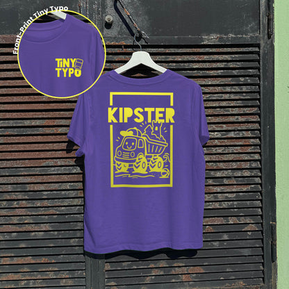 Kipster Kipplaster Bio-T-Shirt – handbedruckt, nachhaltig, kurz und gut, lila, Tiny Typo